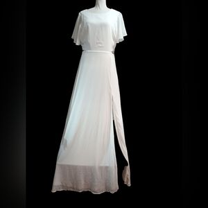 Lulus Long White Dress Size M